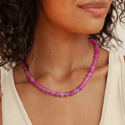 Boho Beaded Stone Necklace