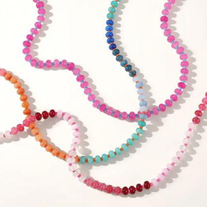 Boho Beaded Stone Necklace
