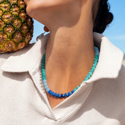 Boho Beaded Stone Necklace
