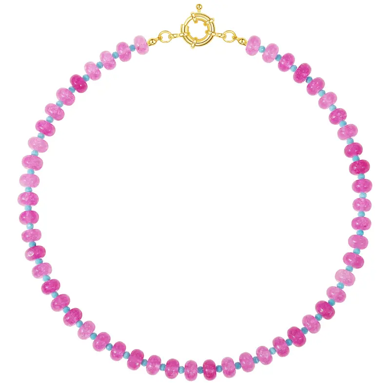 Boho Beaded Stone Necklace