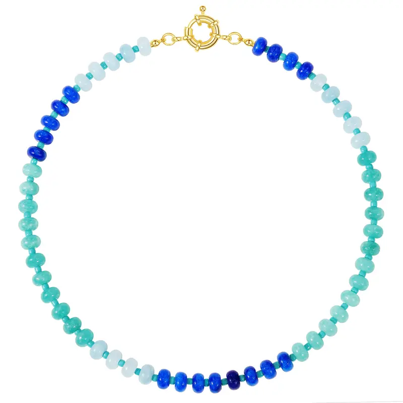 Boho Beaded Stone Necklace