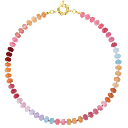 Boho Beaded Stone Necklace