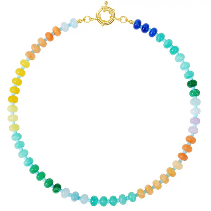 Boho Beaded Stone Necklace