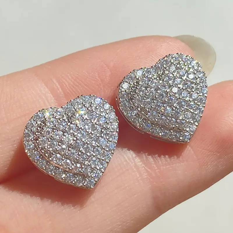 Elegant Heart Stud Earrings