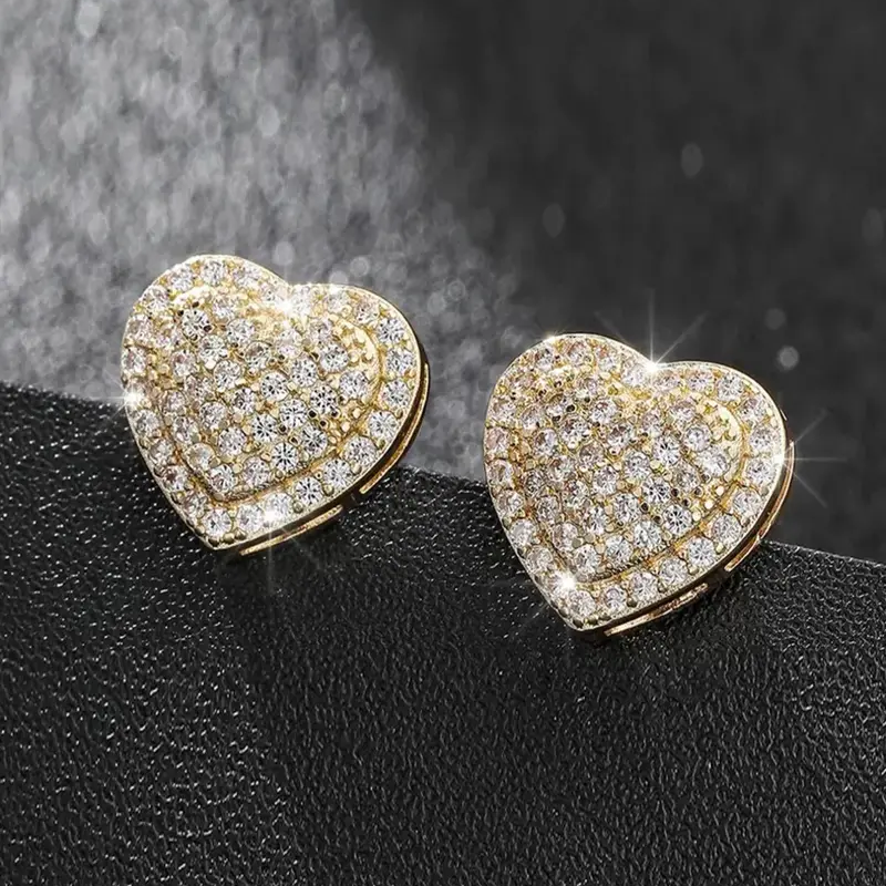 Elegant Heart Stud Earrings