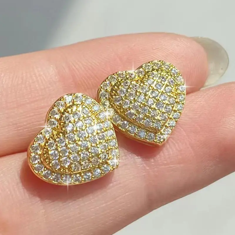 Elegant Heart Stud Earrings
