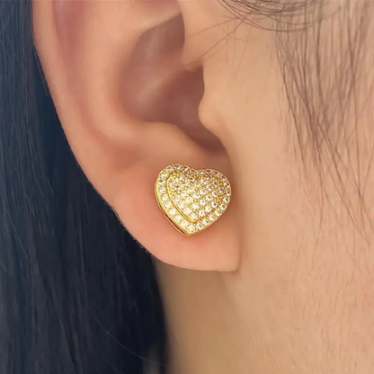 Elegant Heart Stud Earrings