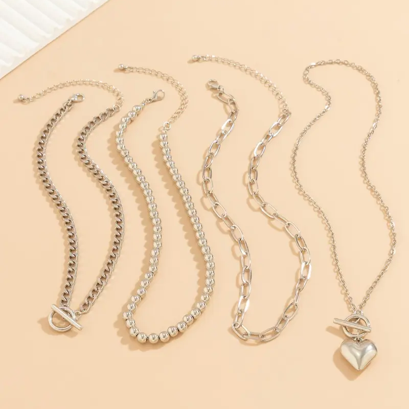 Love Heart Stackable Necklace Set