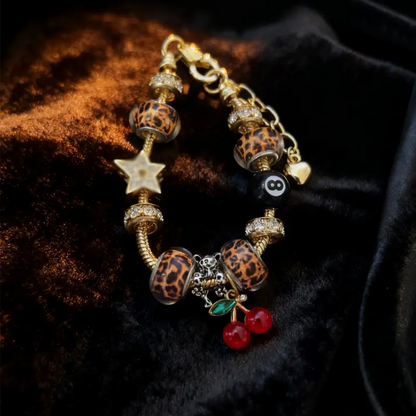 Leopard Print Rhinestone Bracelet