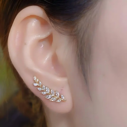 Crystal Leaf Earring