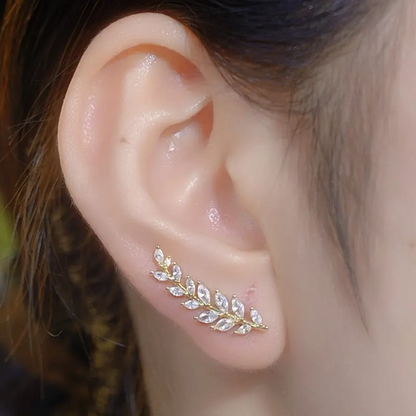 Crystal Leaf Earring