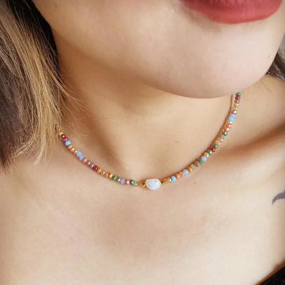Boho Pearl Bead Necklace