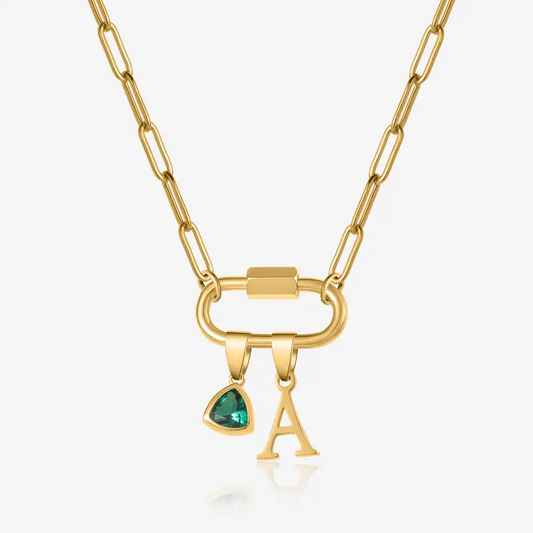 Personalized Carabiner Lock Initial Necklace