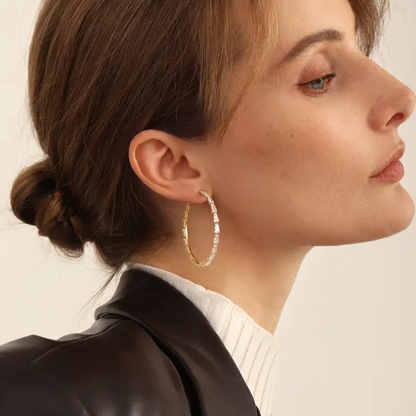 Cubic Hoop Earrings