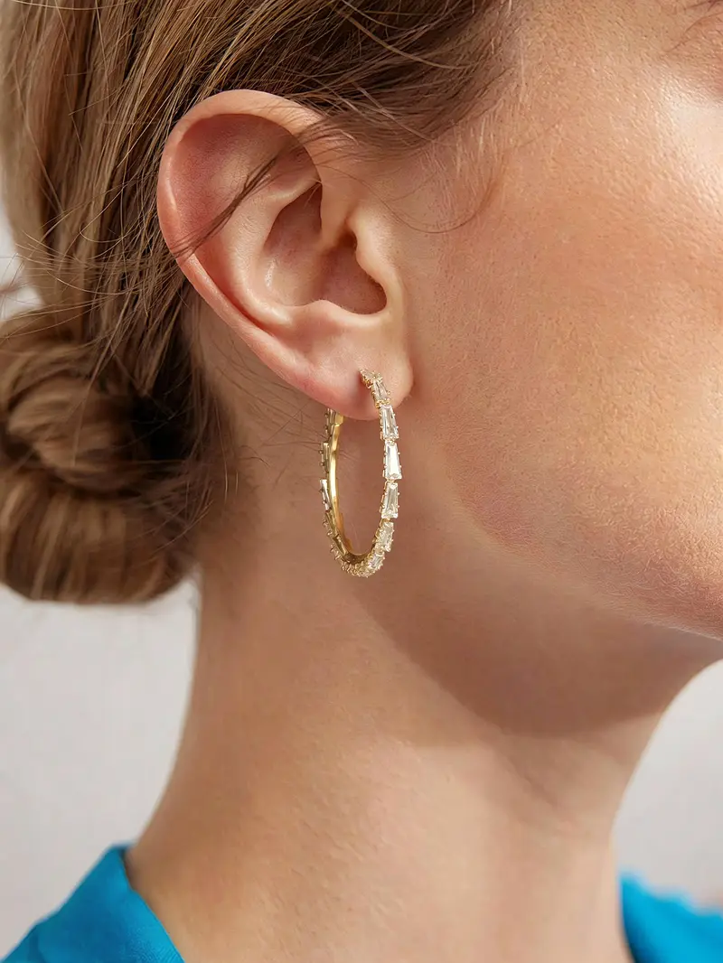 Cubic Hoop Earrings