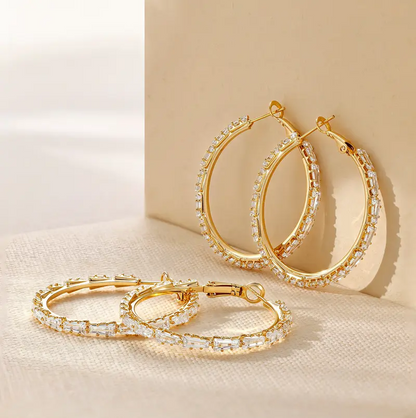 Cubic Hoop Earrings