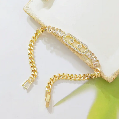 Cuban Sliding Charm Bracelet