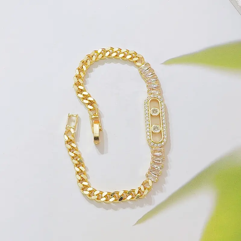 Cuban Sliding Charm Bracelet