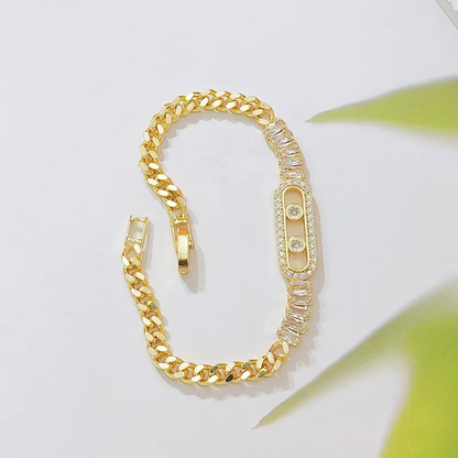 Cuban Sliding Charm Bracelet