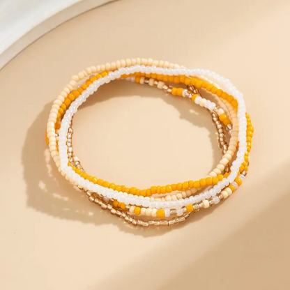 Beaded Colorful Layered Anklet Set