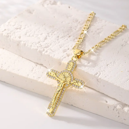 Zircon Jesus Crucifix Necklace