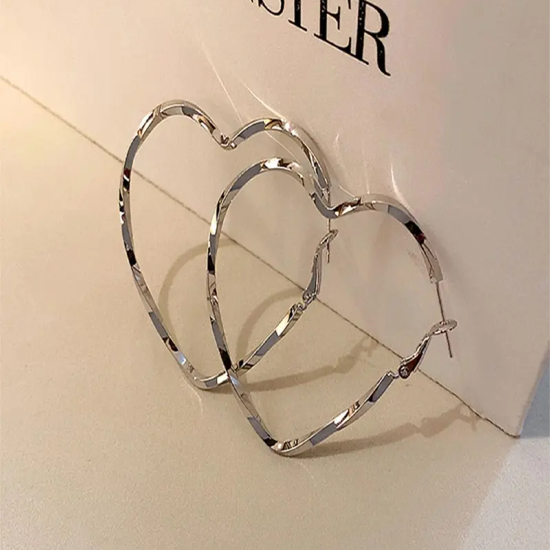 Oversized Heart Hoop Earrings