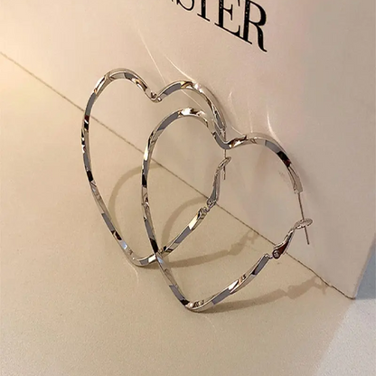 Oversized Heart Hoop Earrings