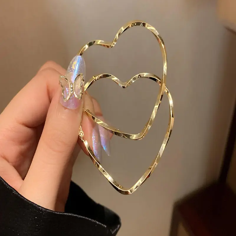 Oversized Heart Hoop Earrings