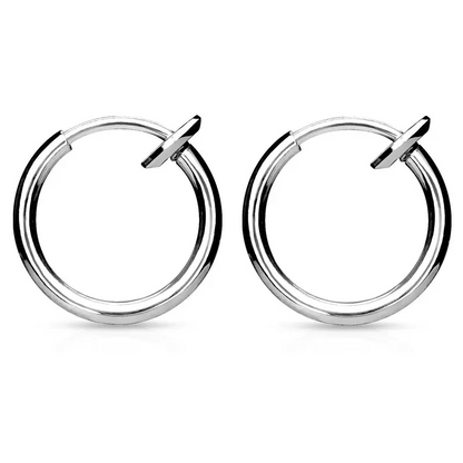 Clip On Spring Hoop Earrings