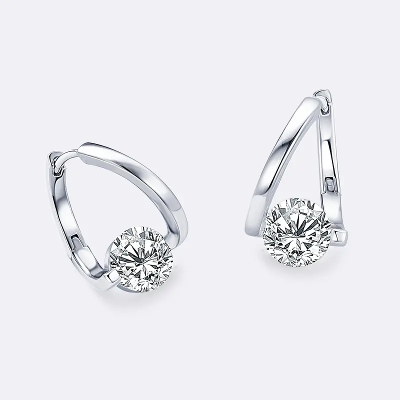Moissanite Carat Heart Earrings
