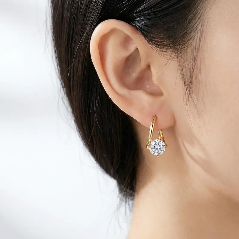 Moissanite Carat Heart Earrings