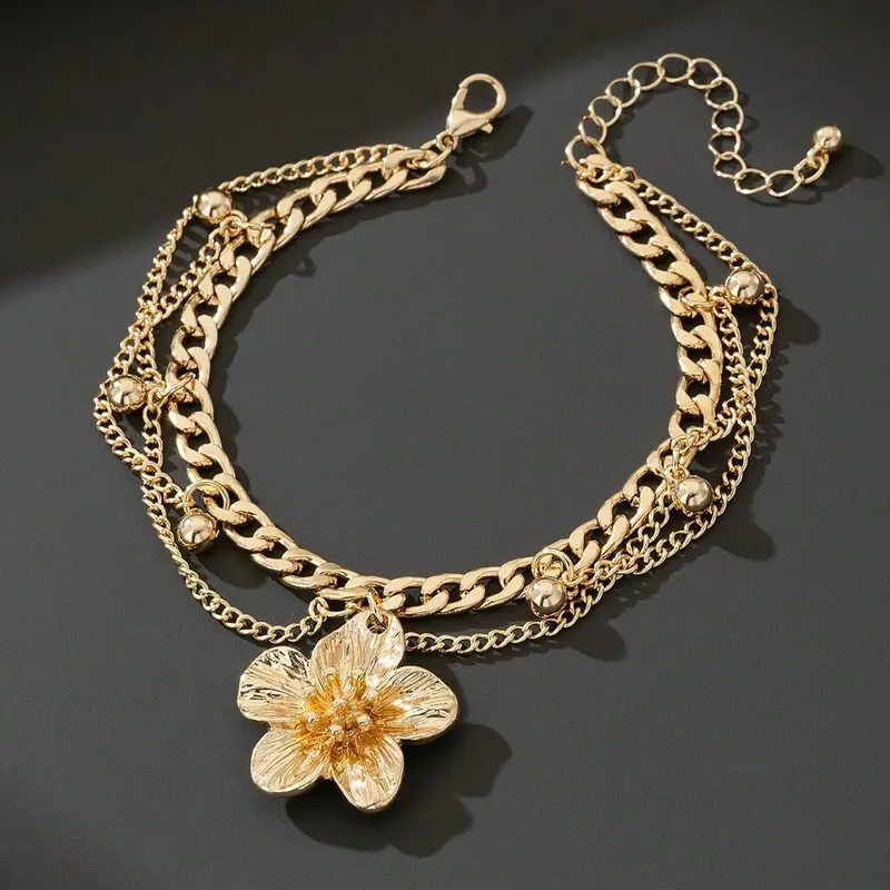 Hibiscus Layered Anklet