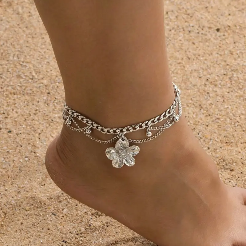 Hibiscus Layered Anklet