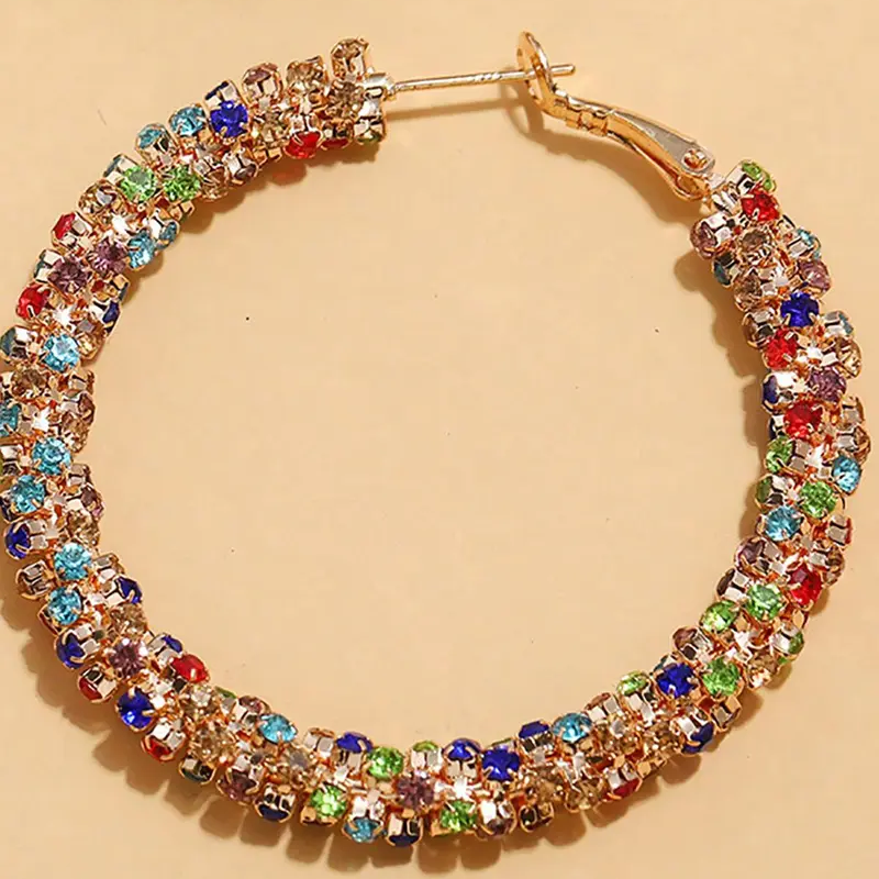 Colorblock Rhinestone Earrings