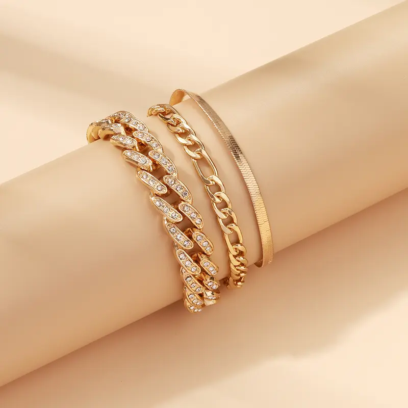 3pc Chunky Anklet Set