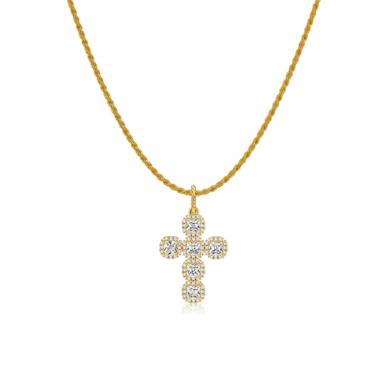 Twisted Rope Cross Necklace