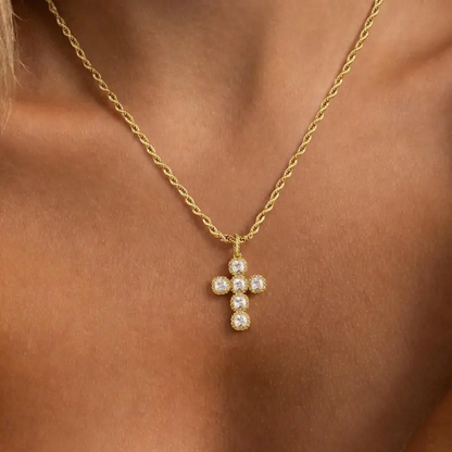 Twisted Rope Cross Necklace