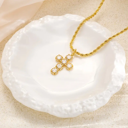 Twisted Rope Cross Necklace