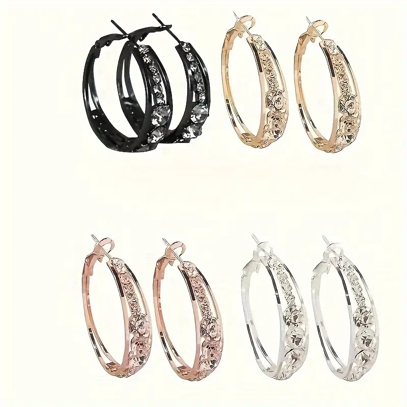 Inlaid Rhinestone Earrings