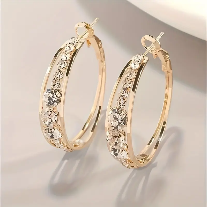Inlaid Rhinestone Earrings