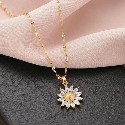 Dainty Sunflower Necklace