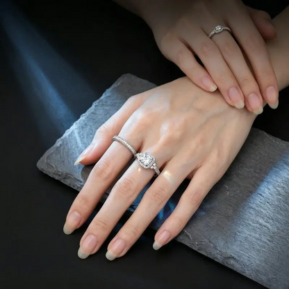 2pc Halo Ring Set