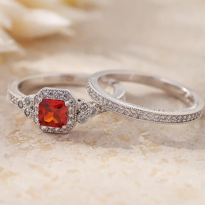 2pc Halo Ring Set