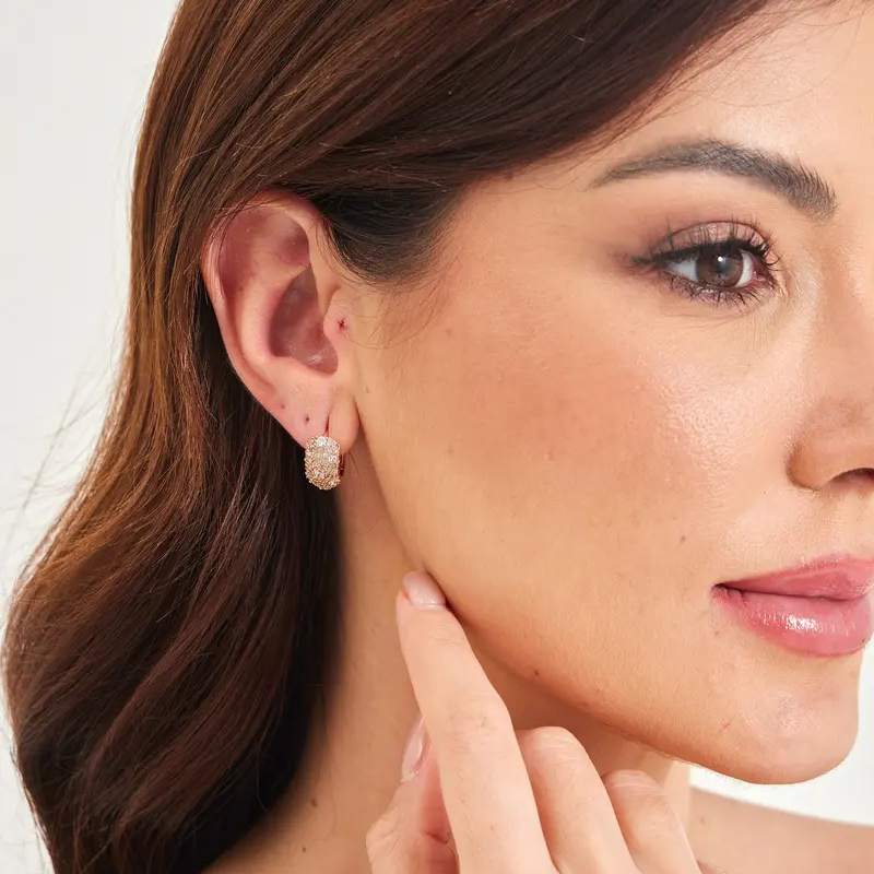 Premium Zirconia Hoop Earrings