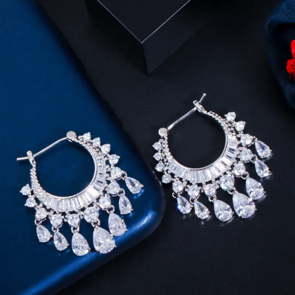 Water Drop Tassel Earrings