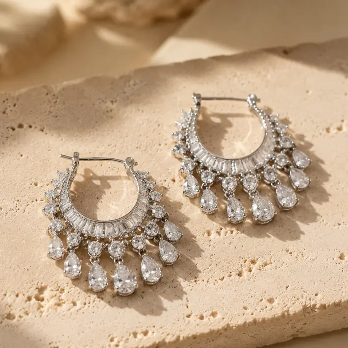 Water Drop Tassel Earrings