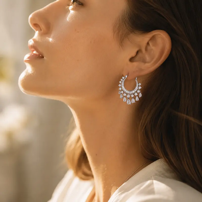 Water Drop Tassel Earrings
