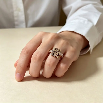 Leopard Square Ring