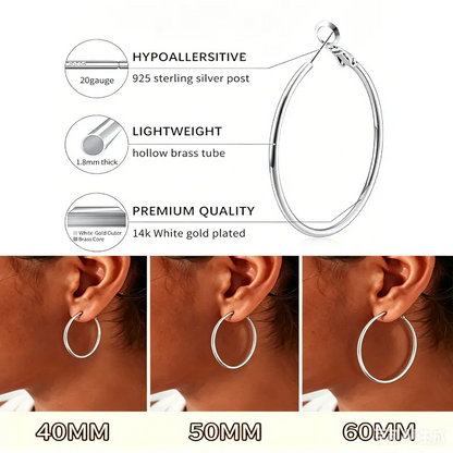 3 Pair Big Hoop Earrings