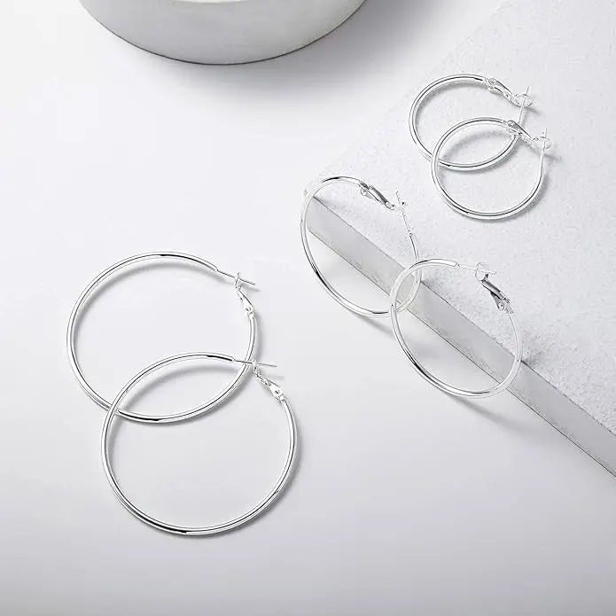 3 Pair Big Hoop Earrings